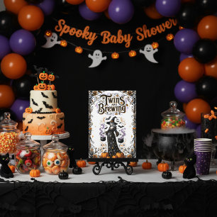 Halloween-Kinderdusche - Zwillinge brauen Einladung