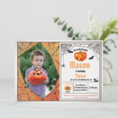 Halloween-Kindergebäck-Foto Einladung (Stehend Vorderseite)