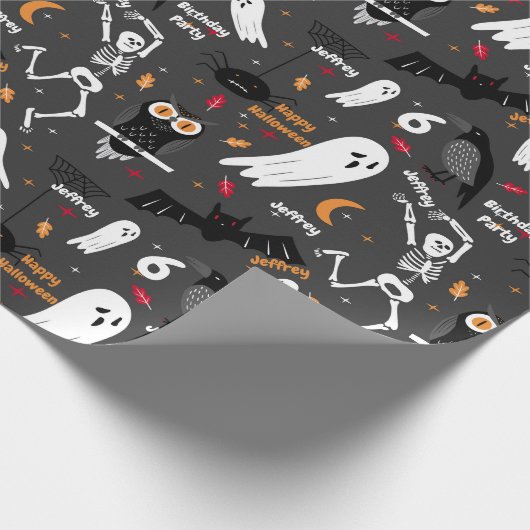 Halloween-Kindergeburtstag Das Zeitalter von 4 Tex Geschenkpapier (Ecke)