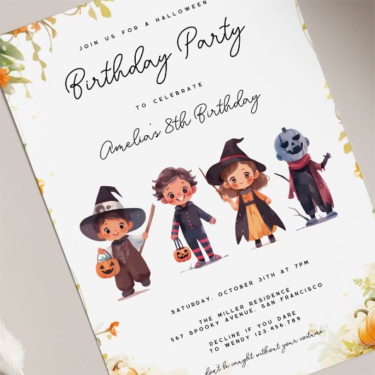 Halloween-Kindergeburtstag Einladung