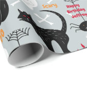 Halloween Kindergeburtstag Name Age Boy's Geschenkpapier (Rolleneckpunkt)