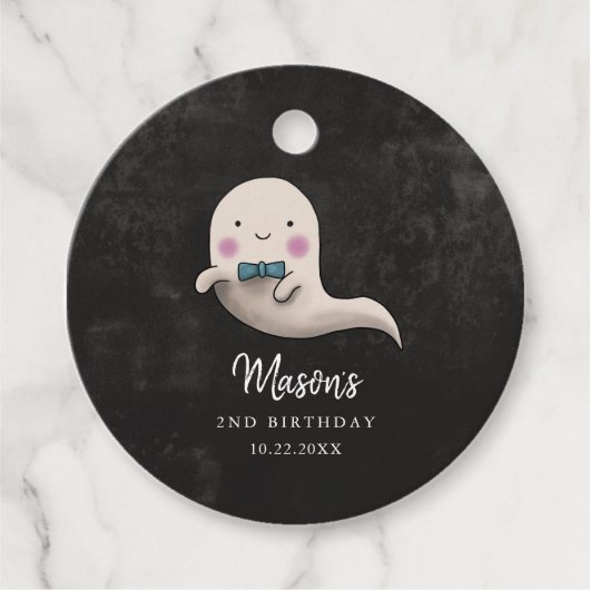 Halloween Kindergeburtstag Party Bow Krawatte Ghos Geschenkanhänger (Vorderseite)