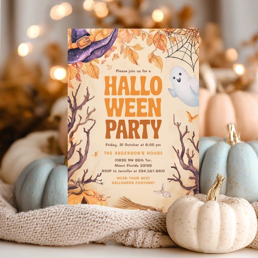 Halloween Kindergeburtstag Party Ghost Einladung
