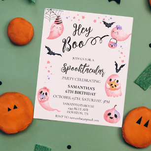 Halloween-Kindergeburtstagsfeier Hey Boo rosa Geis