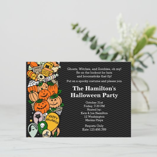 Halloween-Kinderkostüm-Party Einladung (Stehend Vorderseite)