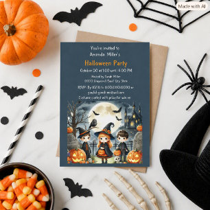 Halloween-Kinderkostüm-Party-Einladung Einladung