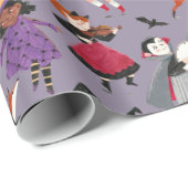 Halloween-Kinderkostümparade Geschenkpapier (Rolleneckpunkt)