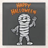 Halloween - Kindermumie Glasuntersetzer (Vorderseite)