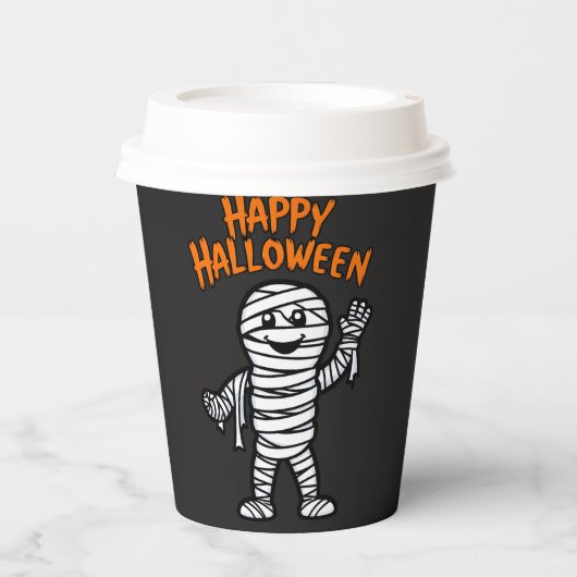 Halloween - Kindermumie Pappbecher (Vorderseite)