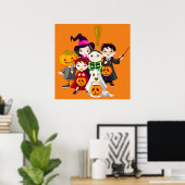 Halloween-Kindertrick oder -Behandlung Poster (Heimbüro)