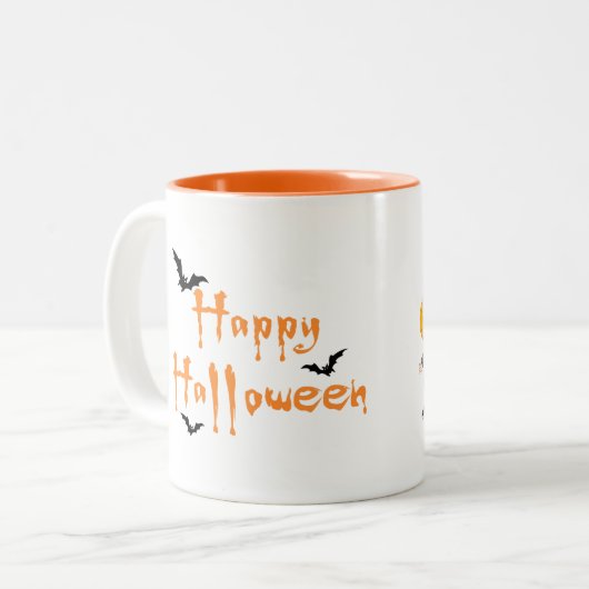 Halloween-Kindertrick oder -Behandlung Zweifarbige Tasse (Vorderseite Links)