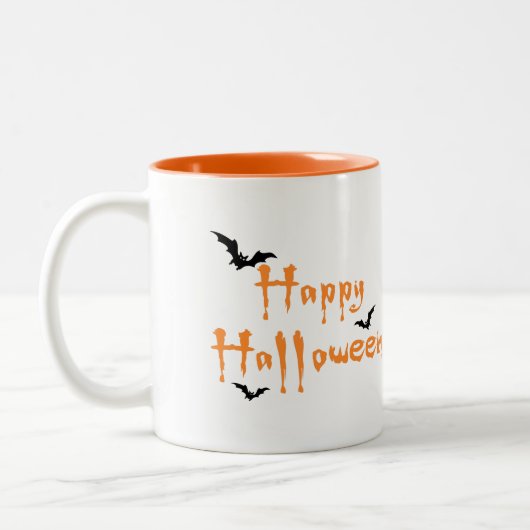 Halloween-Kindertrick oder -Behandlung Zweifarbige Tasse (Links)