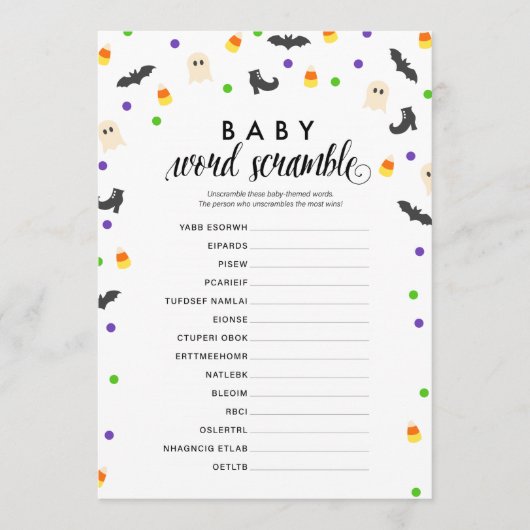 Halloween-Kinderwort Ramming-Duschspiel Programm (Vorderseite)