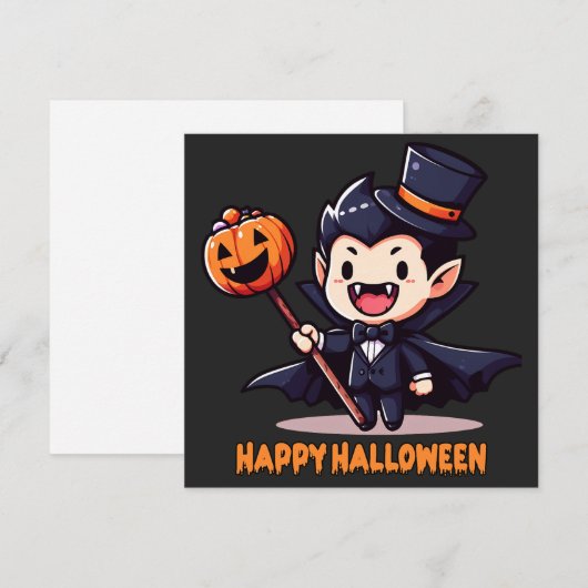 Halloween - Kindlicher Vampir Einladung (Vorne/Hinten)