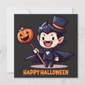 Halloween - Kindlicher Vampir Einladung (Vorderseite)