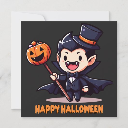 Halloween - Kindlicher Vampir Einladung (Vorderseite)