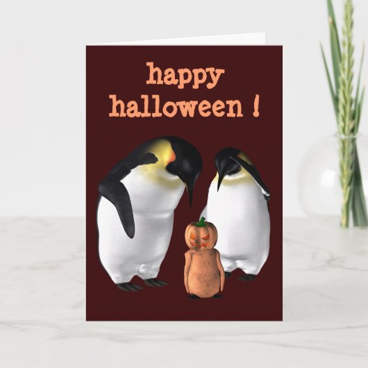 Halloween King Penguins Karte (Vorderseite)