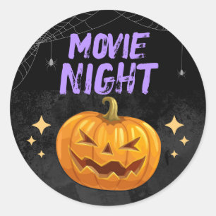 Halloween-Kinonacht Runder Aufkleber