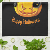 Halloween Kitchen Towel Black Cat Handtuch (Gefaltet)