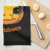 Halloween Kitchen Towel Black Cat Handtuch (Viertel Falte)