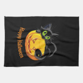 Halloween Kitchen Towel Black Cat Handtuch (Horizontal)