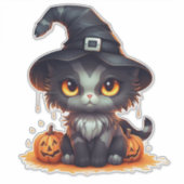 Halloween Kitten Aufkleber (Vorderseite)