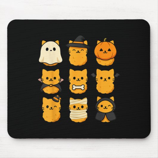 Halloween Kitten Nuggets Food Pun Cat Lover Mousepad (Vorne)