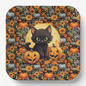 Halloween Kitten Pappteller (Vorderseite)