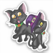 Halloween Kittens Aufkleber (Vorderseite)