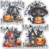 Halloween Kittens und Pumpkins-Sticker Aufkleber (Vorderseite)