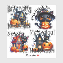 Halloween Kittens und Pumpkins-Sticker Aufkleber