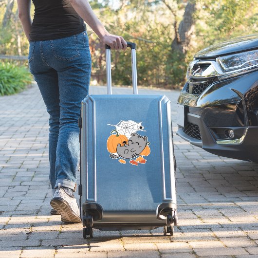 Halloween Kitty and Spiders Classic T-Shirt Aufkleber (Koffer Insitu)