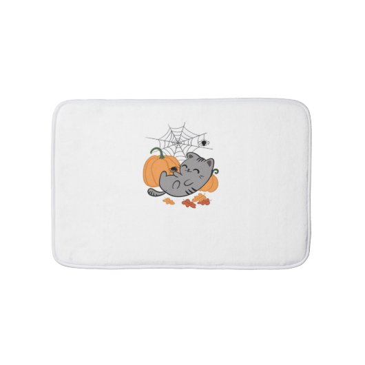 Halloween Kitty and Spiders Classic T - Shirt Badematte (Vorderseite)