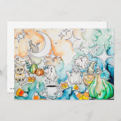 Halloween Kitty Art Feiertagskarte (Vorne/Hinten)