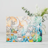 Halloween Kitty Art Feiertagskarte (Stehend Vorderseite)