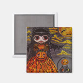 Halloween Kitty Cat Fairy Magnet (Vorderseite/Rückseite)