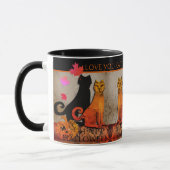 Halloween Kitty Cat Zwei-Tone-Tasse Tasse (Links)
