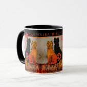 Halloween Kitty Cat Zwei-Tone-Tasse Tasse (Vorderseite Links)