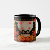 Halloween Kitty Cat Zwei-Tone-Tasse Tasse (VorderseiteRechts)