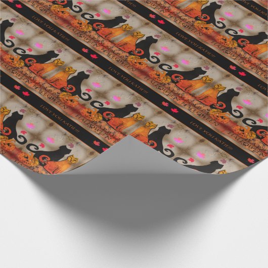 Halloween Kitty Cats Geschenkpapier (Ecke)