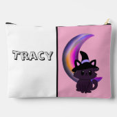 Halloween Kitty & Crescent Moon Niedlich Custom Zubehörtasche (Rückseite)