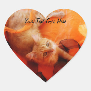 Halloween Kitty Heart Stickers
