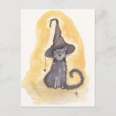 Halloween Kitty Hexe Postkarte (Vorderseite)