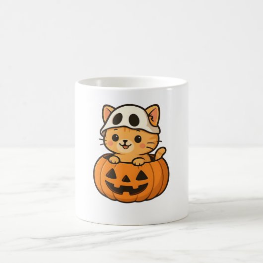 Halloween Kitty in einem Kürbisklassischen T - Shi Kaffeetasse (Mittel)