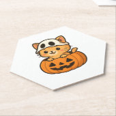 Halloween Kitty in einem Kürbisklassischen T - Shi Untersetzer (angewinkelt)