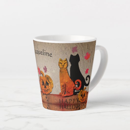 Halloween Kitty Latte Tasse (Rechte Ecke)