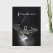 Halloween Kitty mit Hexenhut Darling und Niedlich Karte (Vorderseite)