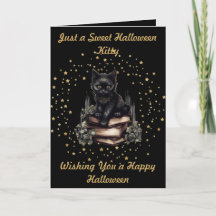 Halloween Kitty mit Imitate Gold Stars & Books Car