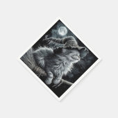 Halloween Kitty On Broomstick Serviette (Ecke)