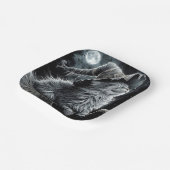 Halloween Kitty On Brromstick Pappteller (Gewinkelt)